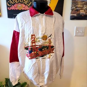 Vintage 90s San Francisco Golden Gate Bridge Crewneck Sweatshirt, Sz XL